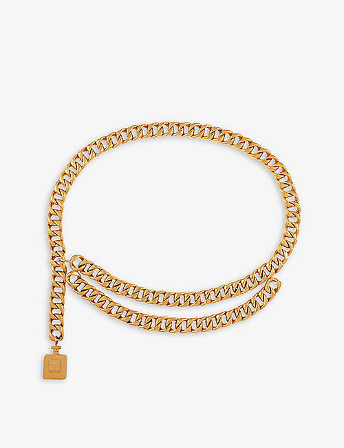 SUSAN CAPLAN: Pre-loved Chanel yellow gold-plated mixed metal-alloy belt