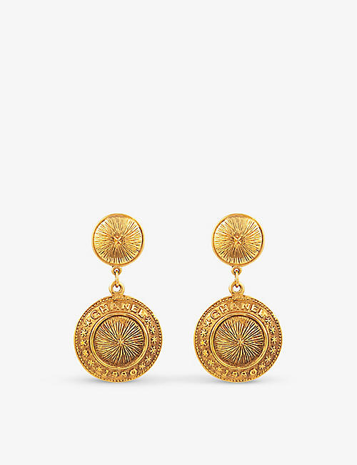 SUSAN CAPLAN: Pre-loved Chanel gold-plated clip-on earrings