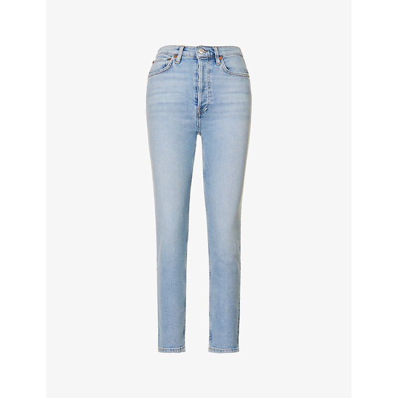 RE/DONE RE/DONE WOMENS MID 90S 90S SLIM-FIT HIGH-RISE STRETCH-DENIM JEANS,69005719