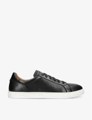 MAGNANNI MAGNANNI MENS BLACK COWES PANELLED LEATHER LOW-TOP TRAINERS