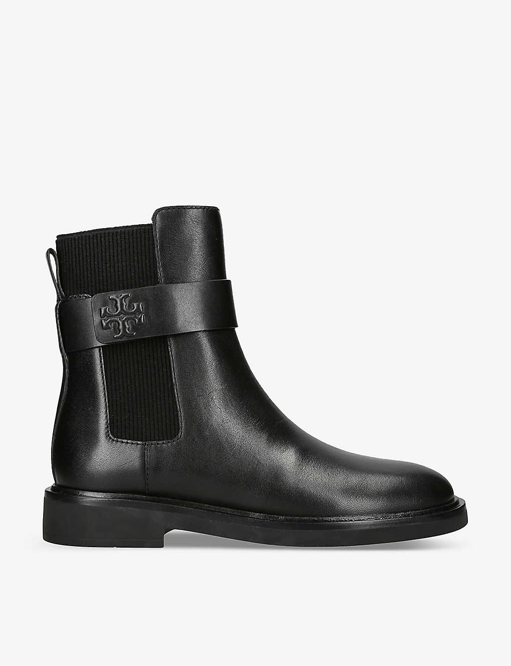 Shop Tory Burch Women's Black Double T Leather Chelsea Boots