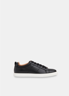 Whistles Womens Black Koki Lace-up Low-top Leather Trainers