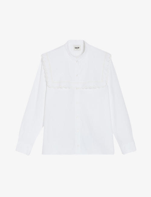CLAUDIE PIERLOT: Calia lace-trim cotton shirt