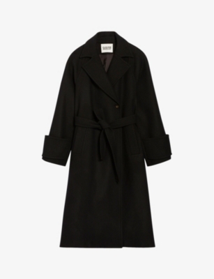 CLAUDIE PIERLOT - Gama loose-fit belted-waist wool-blend coat ...