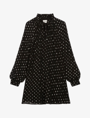 CLAUDIE PIERLOT - Polka dot-print woven mini dress | Selfridges.com