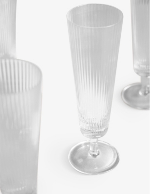Soho Home Textured Fluted Champagne Glasses Set Of Four