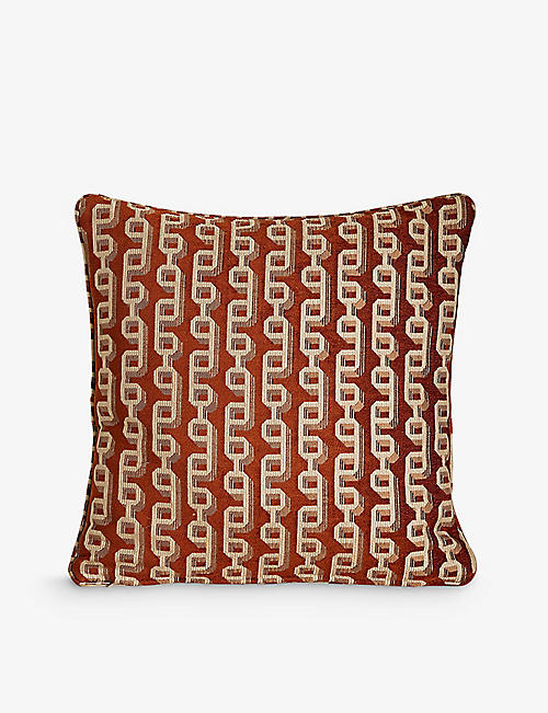 SOHO HOME: Odette jacquard-pattern woven square cushion 50cm x 50cm