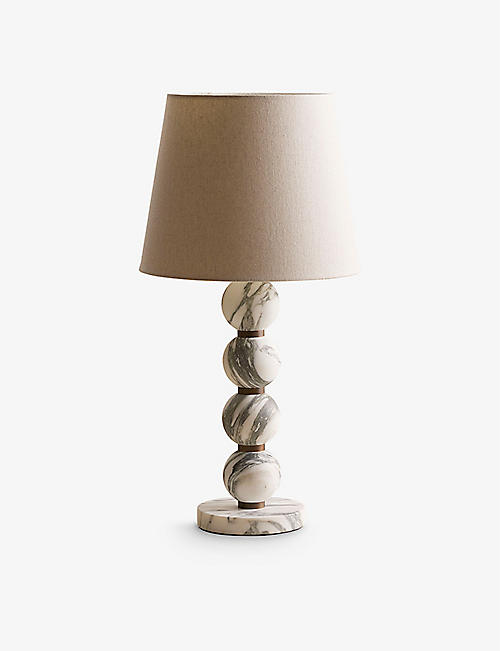 SOHO HOME: Thelma marble and linen table lamp 64cm