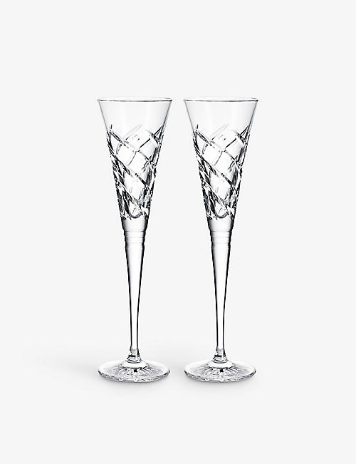 WATERFORD：Mistletoe 水晶细长酒杯两件装