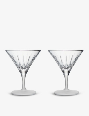 Waterford Lismore Arcus Crystal Martini Glasses Set Of Two In Transparent