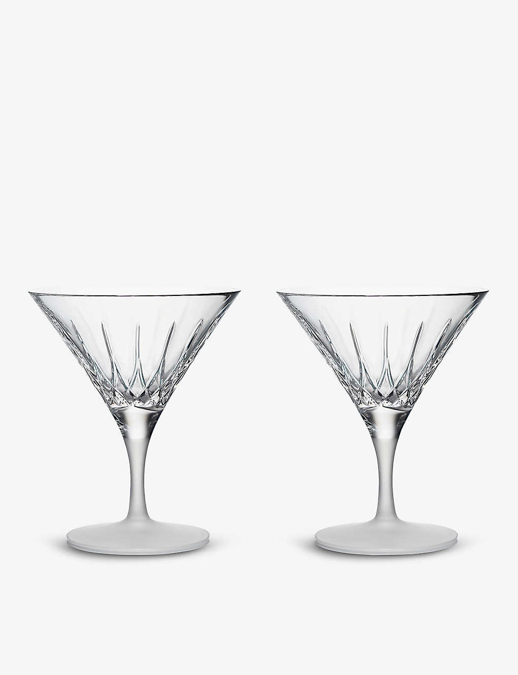 Waterford Lismore Arcus Crystal Martini Glasses Set Of Two In Transparent