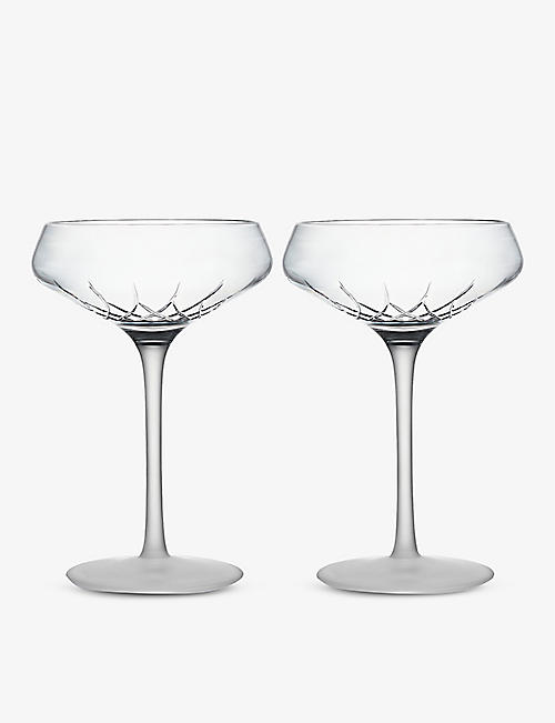 WATERFORD：Lismore Arcus 碟形水晶玻璃香槟杯两件装