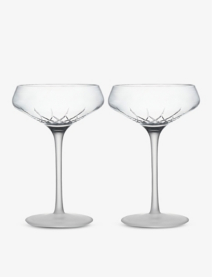 Waterford Lismore Arcus Coupe Crystal Glasses Set Of Two In White