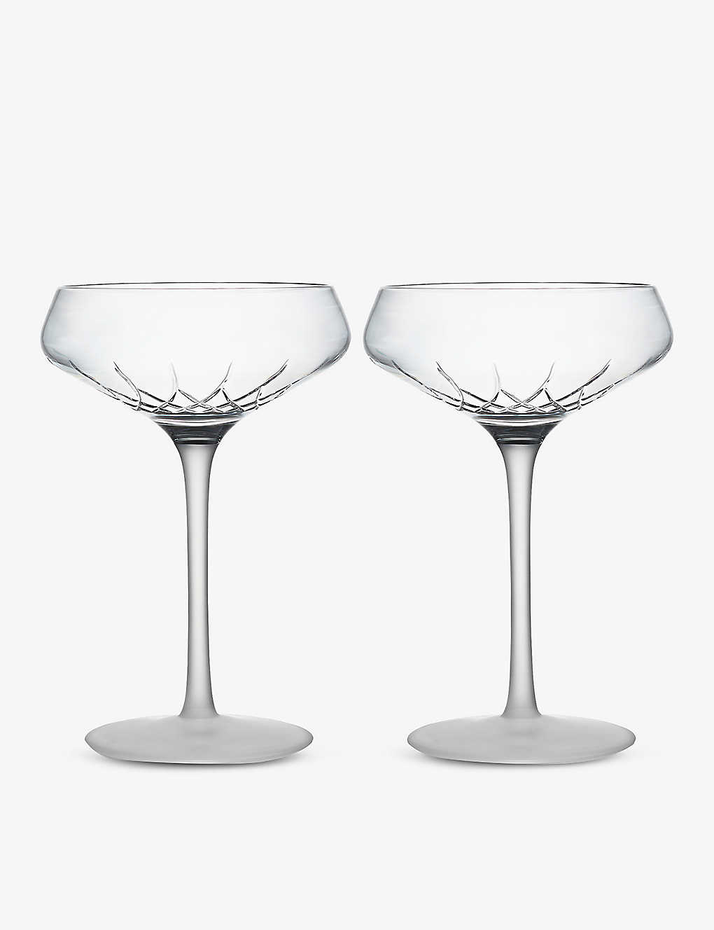 Waterford Lismore Arcus Coupe Crystal Glasses Set Of Two In White