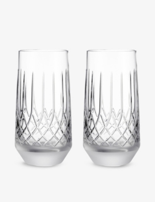 Waterford Lismore Arcus Hiball Crystal Glasses Set Of Two In Transparent