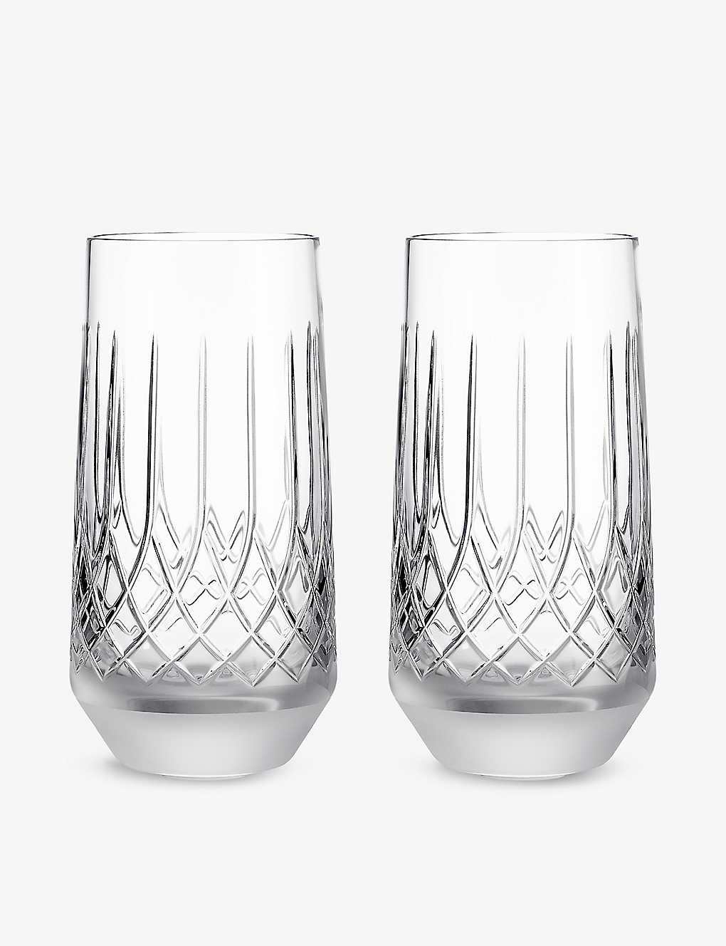 Waterford Lismore Arcus Hiball Crystal Glasses Set Of Two In Transparent