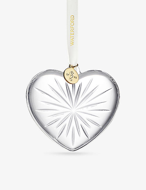WATERFORD: Heart crystal Christmas decoration 7cm