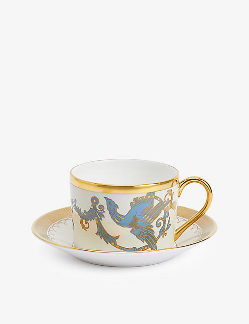 WEDGWOOD: Phoenix bone-china teacup and saucer