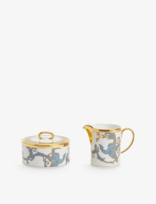 WEDGWOOD: Phoenix bone-china sugar and creamer set