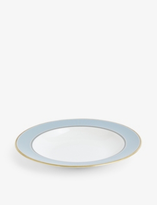 WEDGWOOD: Heila stripe-rim bone china soup plate 22cm