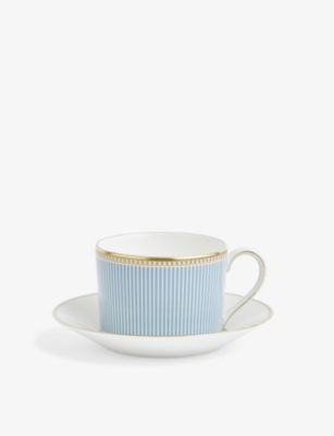 WEDGWOOD WEDGWOOD HELIA BONE CHINA TEACUP AND SAUCER SET OF TWO,69025298