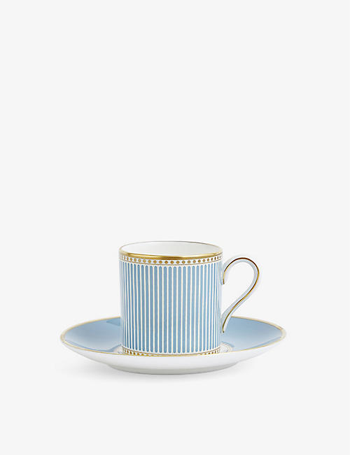 WEDGWOOD: Helia bone china coffee cup and saucer set of two