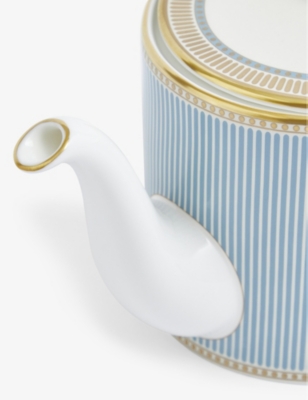 Wedgwood Helia Stripe-pattern Bone Chine Teapot 11cm