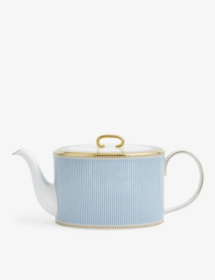 Shop Wedgwood Helia Stripe-pattern Bone Chine Teapot 11cm