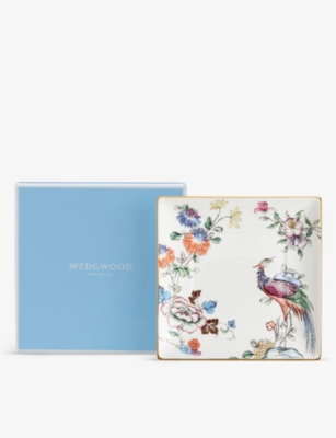 WEDGWOOD: Fortune flower-motif bone-china tray 14.9cm