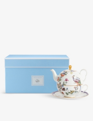 Wedgwood Fortune Floral-motif Bone-china Tea Pot Set 554ml