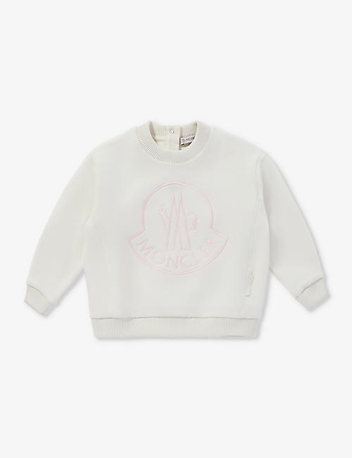 MONCLER: Logo-embroidered cotton-jersey sweatshirt 6-36 months