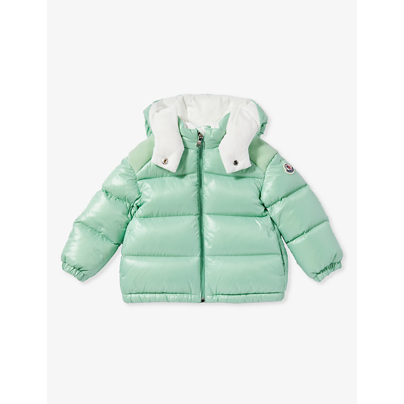 Moncler Babies' Valya Brand-patch Shell-down Jacket 6-36 Months In Mint