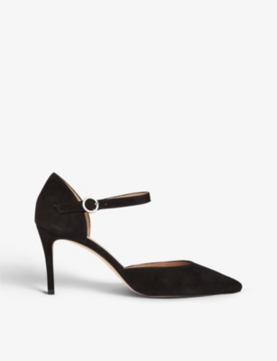 LK BENNETT: Monet ankle-strap suede heeled courts