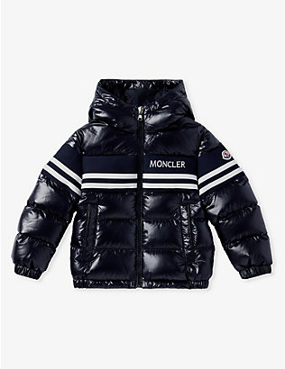 MONCLER: Mangal logo-patch shell-down jacket 4-14 years