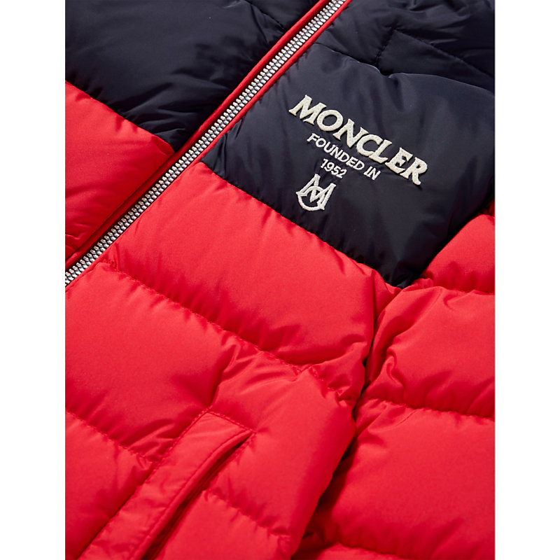 Shop Moncler Joe Logo-print Shell-down Jacket 4-14 Years In Red
