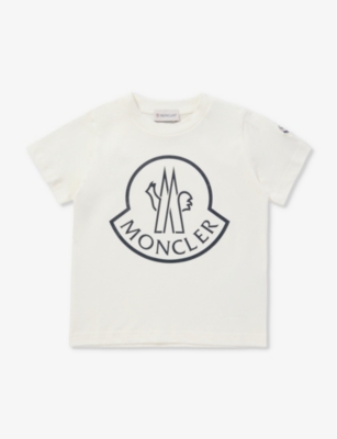 Moncler Boys White Kids Logo-print Short-sleeve Cotton-jersey T-shirt 4-14 Years In White