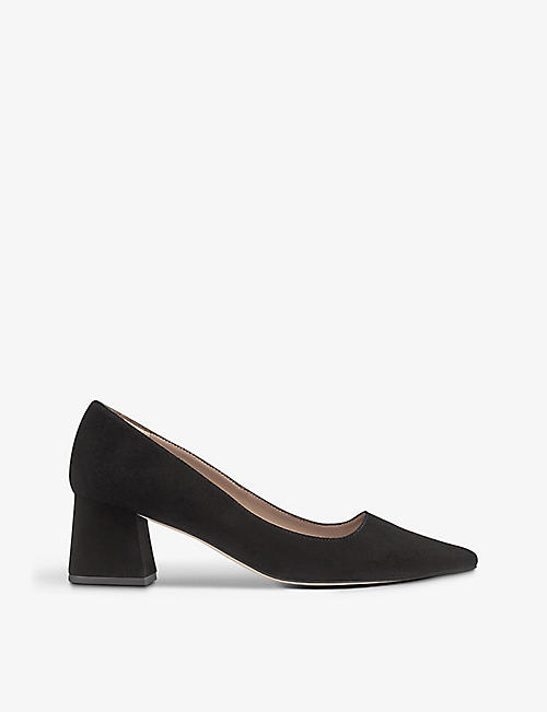 LK BENNETT: Sloane pointed-toe suede heeled courts