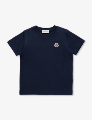 Moncler Boys Vy Kids Brand-appliqué Short-sleeve Cotton-jersey T-shirt 4-14 Years In Navy