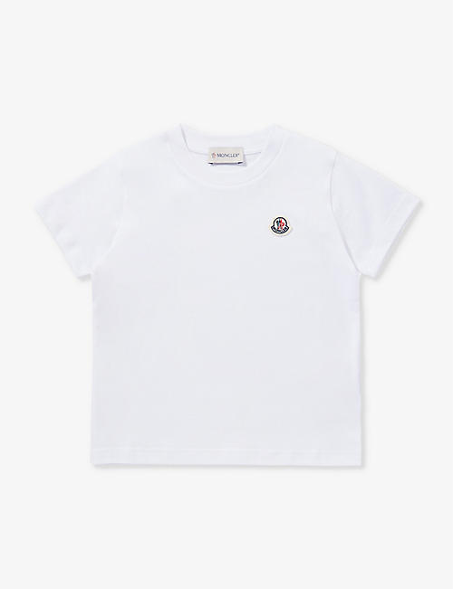 MONCLER: Brand-appliqué short-sleeve cotton-jersey T-shirt 4-14 years