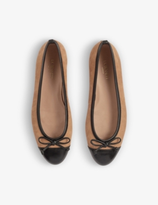 LK BENNETT: Kara bow-embellished leather flats