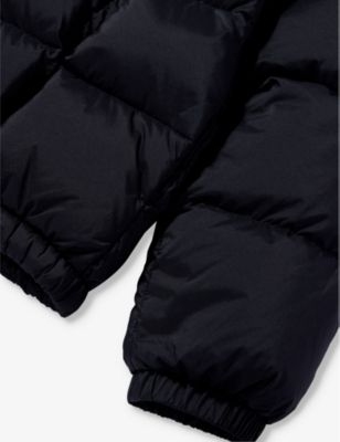 Shop Moncler Boys Black Kids Ana Brand-patch Woven-down Jacket 4-14 Years