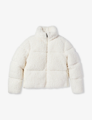 MONCLER: Segura brand-patch woven-down jacket 8-14 years