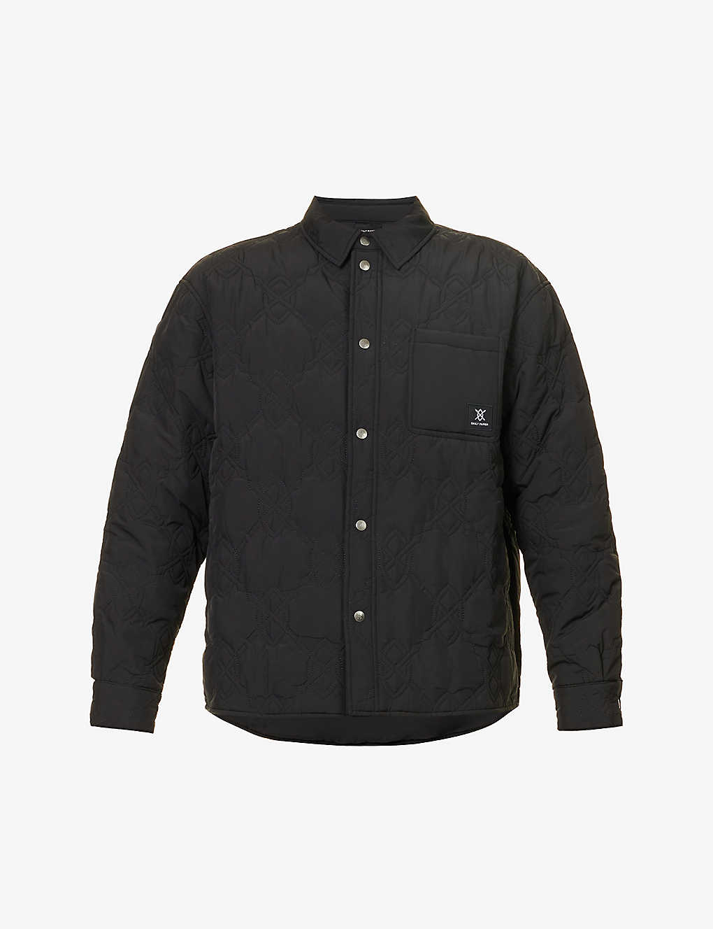 DAILY PAPER DAILY PAPER MEN'S BLACK RAJUB QUILTED WOVEN SHIRT