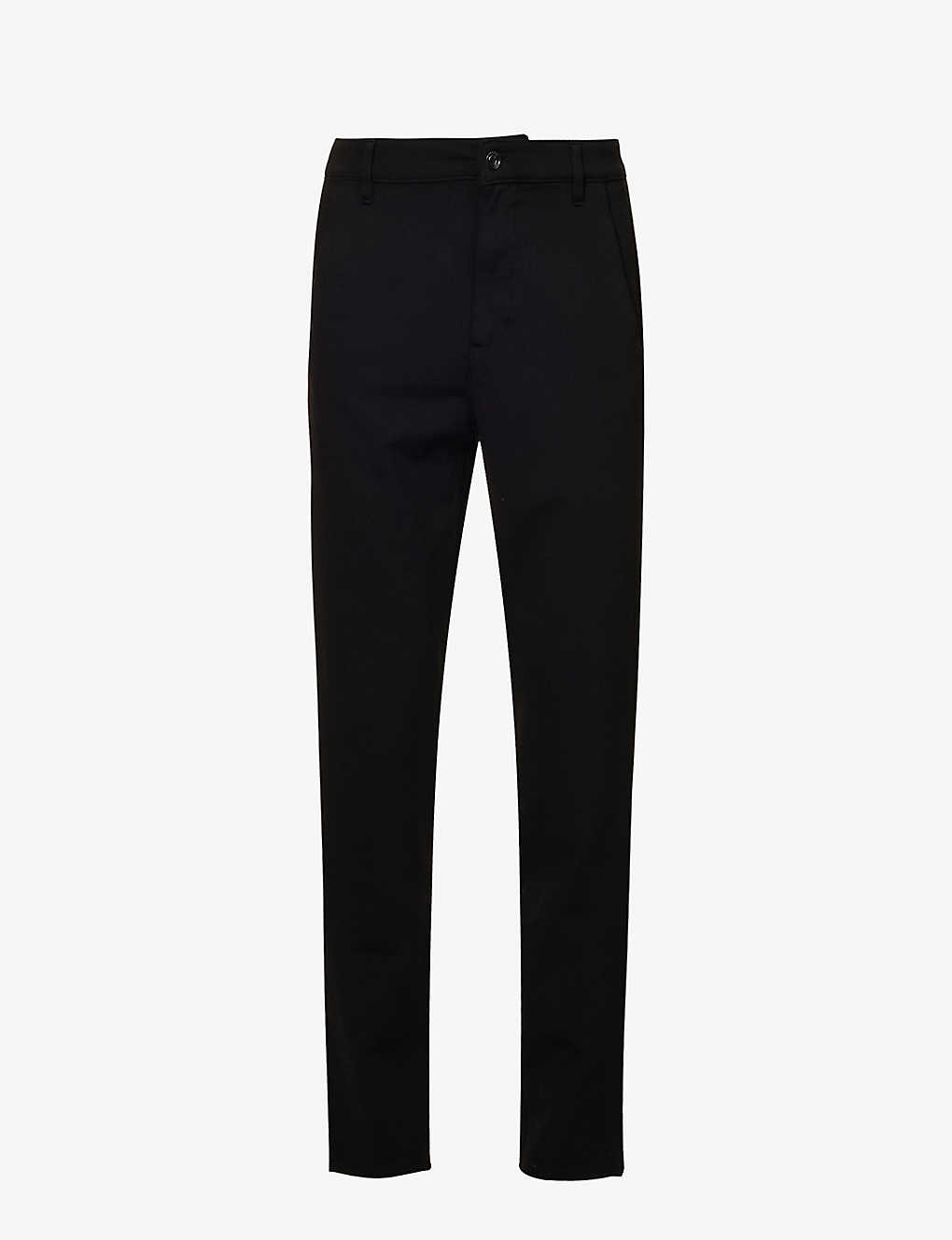 7 For All Mankind Mens Black Travel Regular-fit Tapered Stretch-jersey Trousers