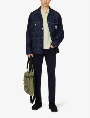 7 For All Mankind Ens  Brand-patch Belt-loop Regular-fit Stretch-denim Jeans In Blue