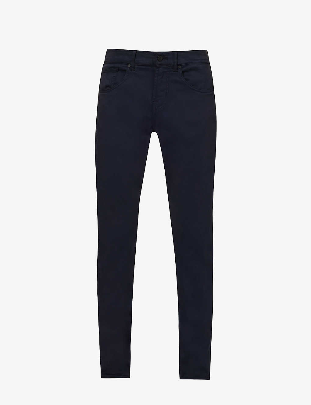 Shop 7 For All Mankind Men's Blue Brand-patch Belt-loop Regular-fit Stretch-denim Jeans