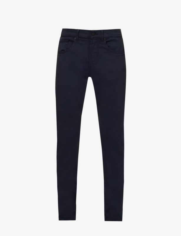 Brand-patch belt-loop regular-fit stretch-denim jeans