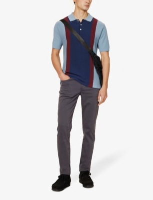 7 FOR ALL MANKIND: Brand-patch belt-loop regular-fit stretch-denim jeans