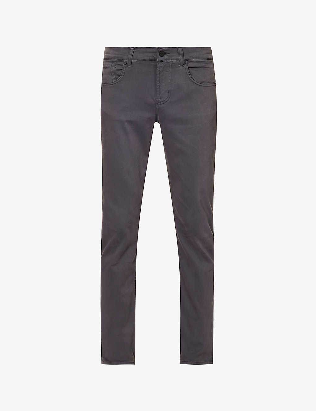Shop 7 For All Mankind Brand-patch Belt-loop Regular-fit Stretch-denim Jeans In Grey