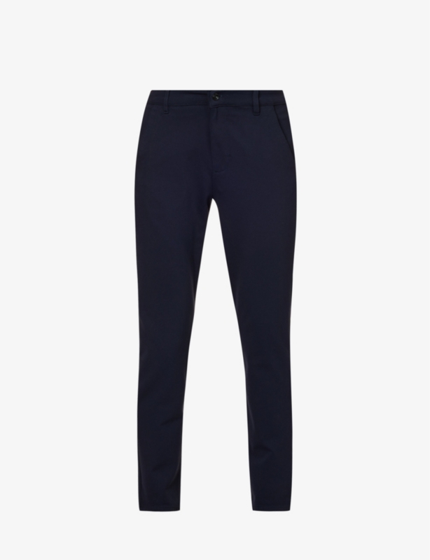 Brand-patch belt-loop regular-fit stretch-denim jeans